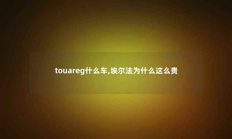 touareg什么车,埃尔法为什么这么贵