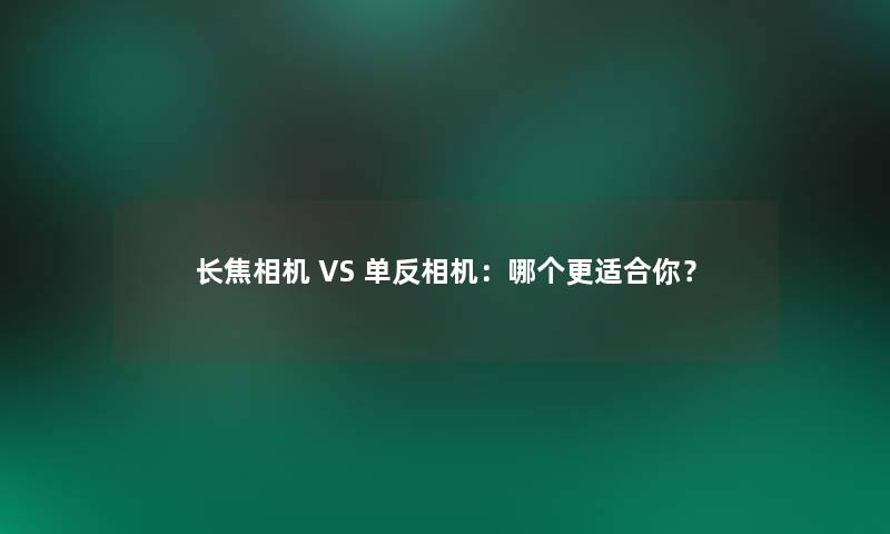 长焦相机 VS 单反相机：哪个更适合你？