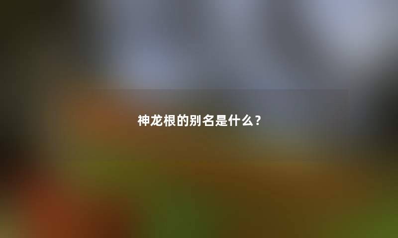 神龙根的别名是什么？