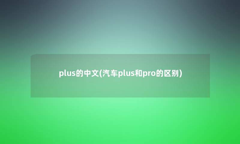 plus的中文(汽车plus和pro的区别)