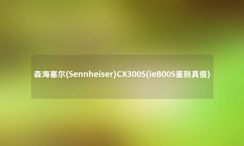 森海塞尔(Sennheiser)CX300S(ie800S鉴别真假)