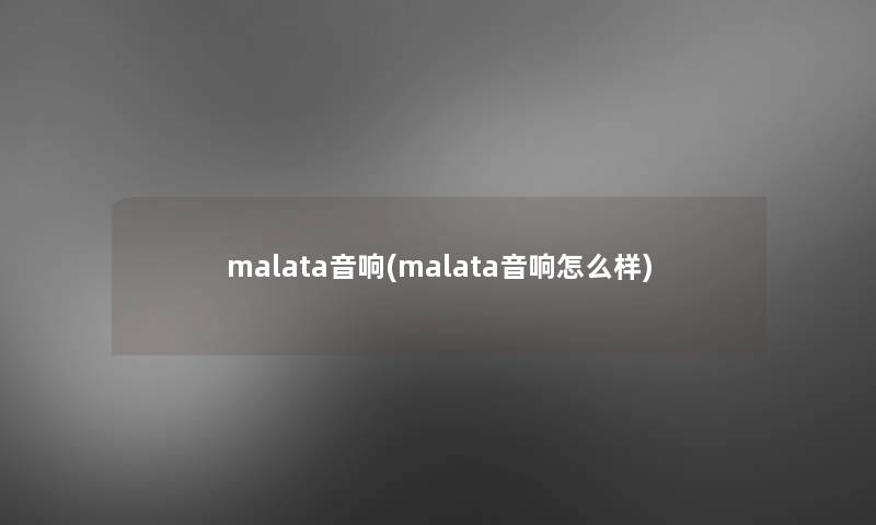 malata音响(malata音响怎么样)