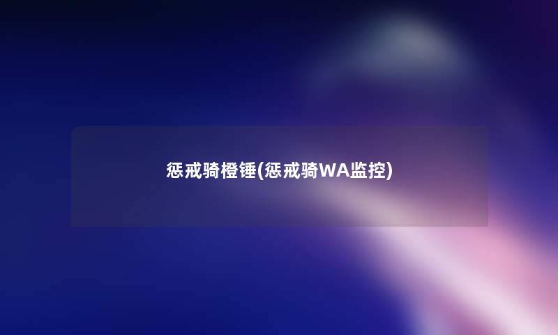 惩戒骑橙锤(惩戒骑WA监控)