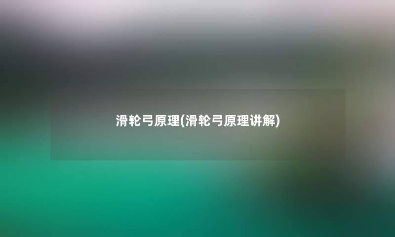 滑轮弓原理(滑轮弓原理讲解)