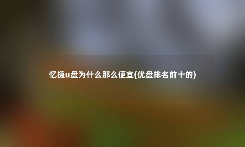 忆捷u盘为什么那么便宜(优盘推荐前十的)