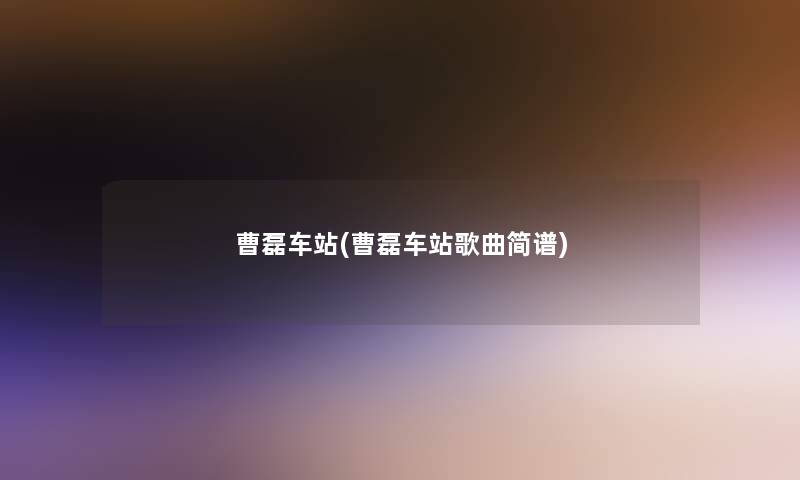 曹磊车站(曹磊车站歌曲简谱)