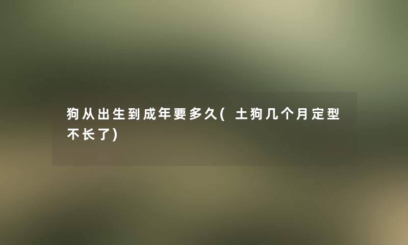 狗从出生到成年要多久(土狗几个月定型不长了)