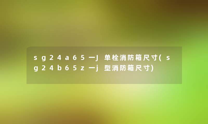 sg24a65一J单栓消防箱尺寸(sg24b65z一j型消防箱尺寸)