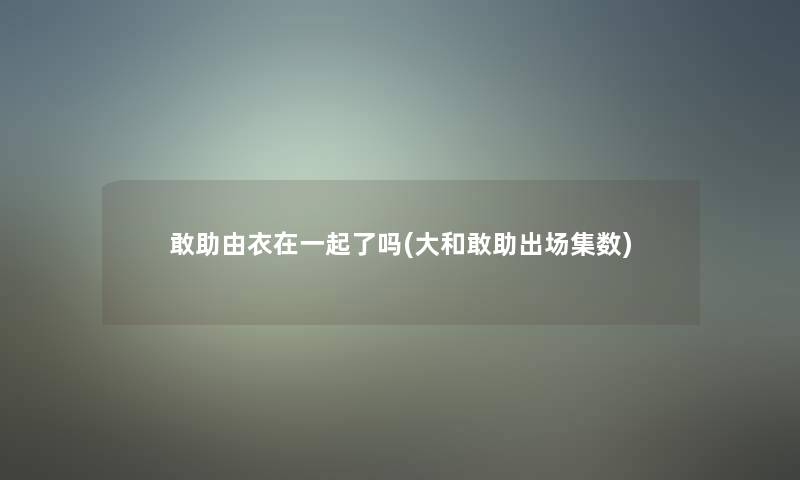 敢助由衣在一起了吗(大和敢助出场集数)