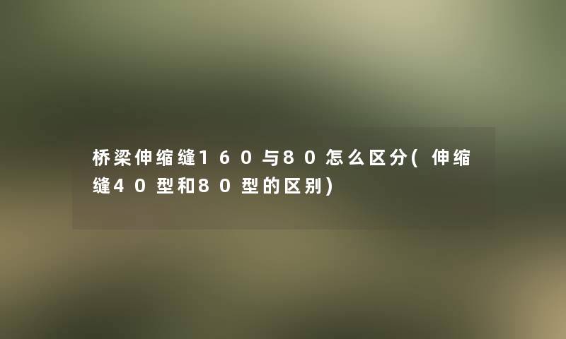 桥梁伸缩缝160与80怎么区分(伸缩缝40型和80型的区别)