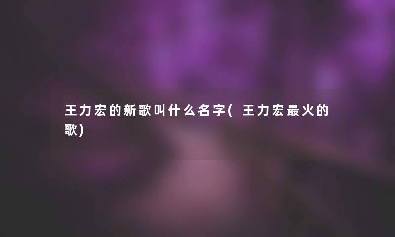 王力宏的新歌叫什么名字(王力宏火的歌)