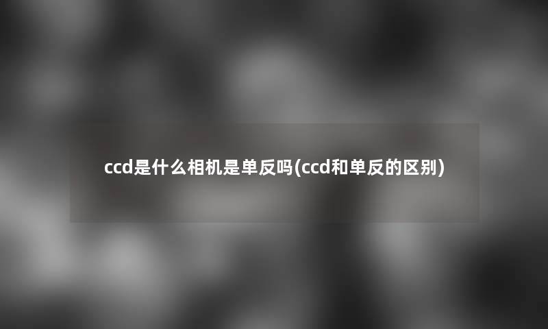 ccd是什么相机是单反吗(ccd和单反的区别)