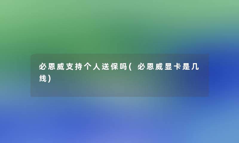 必恩威支持个人送保吗(必恩威显卡是几线)