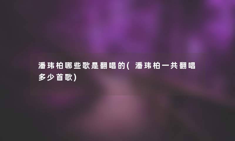 潘玮柏哪些歌是翻唱的(潘玮柏一共翻唱多少首歌)