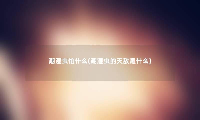 潮湿虫怕什么(潮湿虫的天敌是什么)