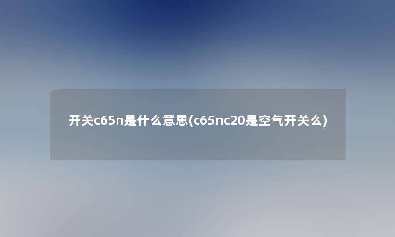 开关c65n是什么意思(c65nc20是空气开关么)