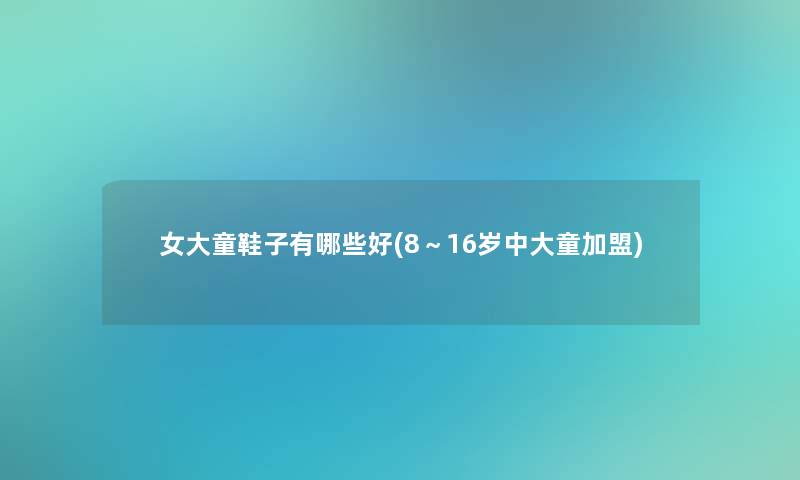 女大童鞋子有哪些好(8～16岁中大童加盟)