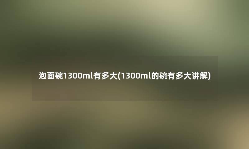 泡面碗1300ml有多大(1300ml的碗有多大讲解)