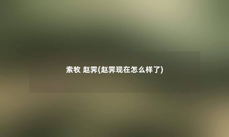 索牧 赵霁(赵霁怎么样了)