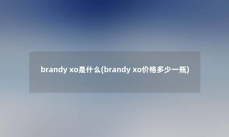 brandy xo是什么(brandy xo价格多少一瓶)