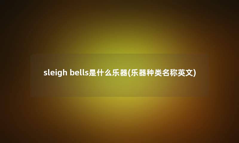 sleigh bells是什么乐器(乐器种类名称英文)