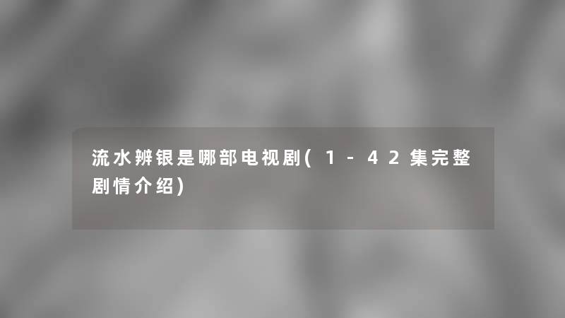 流水辨银是哪部电视剧(1-42集完整剧情介绍)