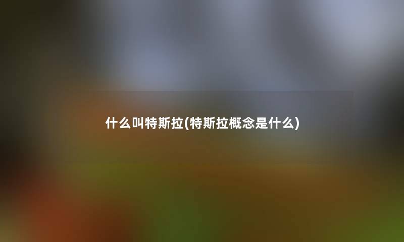 什么叫特斯拉(特斯拉概念是什么)